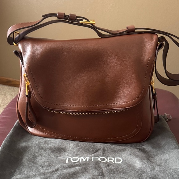 Tom Ford Handbags - Tom Ford Rich Brown Leather Crossbody Jennifer Anniston